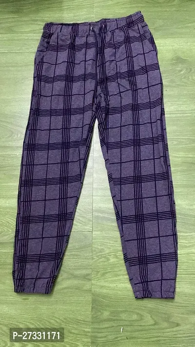 Stylish Multicoloured Cotton Blend Checked Regular Track Pants For Men