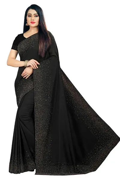 Classic Satin Lace Work Sarees with Blouse piece