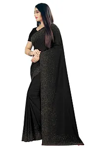 Punyatha Swarovski Crystal work Silk Black Embellished Saree with Blouse Piece-thumb1