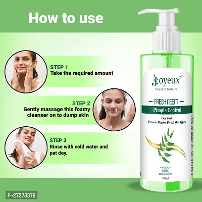 JOYEUX Fresh Neem Pimple Control Prevents Pimples|All Skin Types| Men  Women Face Washnbsp;nbsp;(200 ml)-thumb4