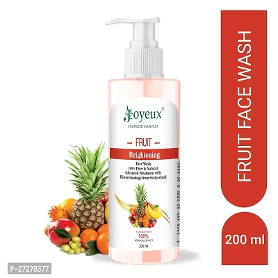 JOYEUX Fruit Brightening | Ayurvedic and Organically Pure| Advanced Swiss Technology |100% Botanical Extracts| Suitable for All Skin Types | 200mL Face Washnbsp;nbsp;(200 ml)