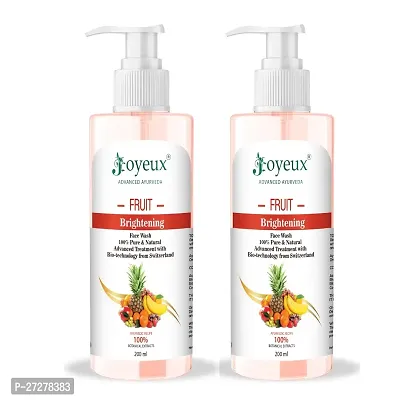 JOYEUX Fruit Brightening | Ayurvedic and Organically Pure| Advanced Swiss Technology |100% Botanical Extracts| Suitable for All Skin Types | 200mL Face Washnbsp;nbsp;(200 ml) PACK OF 2