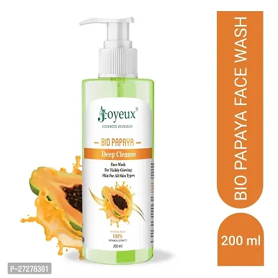 JOYEUX Papaya Deep Cleanse | Gentle Exfoliation | Visibly Glowing Skin | 100% Botanical Extracts| Suitable for All Skin Types | 200ml Face Washnbsp;nbsp;(200 ml)