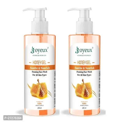 JOYEUX Honey Gel Soothe  Nourish Foaming Face wash | Soap Free Formula | Reduce Dryness | 100% Botanical Extracts | Suitable for All Skin Types | 200ml Face Washnbsp;nbsp;(200 ml) PACK OF 2