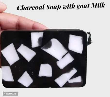 Charcoal soap with goat milk pack 1 ( 1x100gm )-thumb0