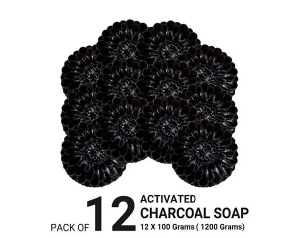 ACTIVATED CHARCOAL HANDMADE BATHING SHOP  for skin whitening, Tan Removal, Treat Oily Skin and Deep Cleansing COMBO PACK OF 12  (12x100gm) | CHEMICAL FREE SOAP Bath Scrubs  Soaps