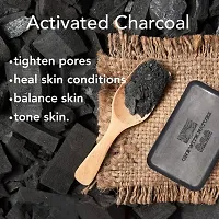 ACTIVATED CHARCOAL HANDMADE BATHING SHOP  for skin whitening, Tan Removal, Treat Oily Skin and Deep Cleansing COMBO PACK OF 12  (12x100gm) | CHEMICAL FREE SOAP Bath Scrubs  Soaps-thumb1
