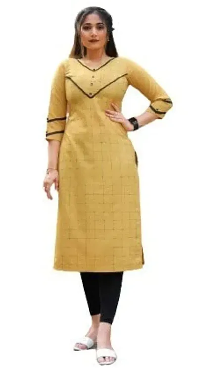 Stylish Cotton Straight Solid Kurti