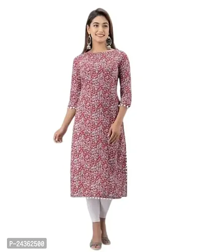 UMA FABRIC Fashions Pure Cotton Printed Straight Kurta/Kurti for Women/Girls-thumb0