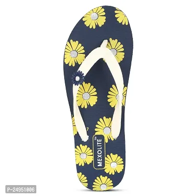 MEXOLITE for Women's girls Slippers: code 01Flip-FlopsSlippers PVC Super Grip Rubber Printed stylish and fashionable daily use Soft and Cushioned Fancy Casual Anti-Skid Lightweight and chappal (Litewalk 01 Blue, numeric_5)