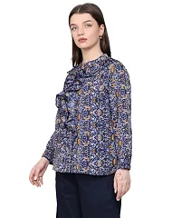 BaawRi Casual Round Neck Full Sleeve Floral Printed Crepe Fabric Top for Women/Girl's-thumb3