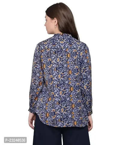 BaawRi Casual Round Neck Full Sleeve Floral Printed Crepe Fabric Top for Women/Girl's-thumb5