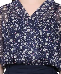 BaawRi Georgette Fabric Casual Half Sleeve Floral Printed V-Neck Top for Women and Girl's-thumb4