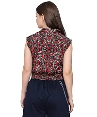 BaawRi Sleeveless Casual Floral Printed Crepe Fabric Top for Women/Girl's-thumb4