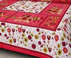 Comfortable Multicoloured Cotton Printed 1 Bedsheet + 2 Pillowcovers-thumb1