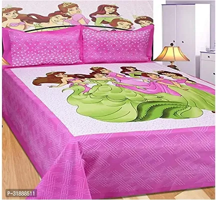 Comfortable Multicoloured Cotton Printed 1 Bedsheet + 2 Pillowcovers