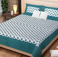 Comfortable Cotton Printed King Bedsheet With Pillow Covers-thumb1