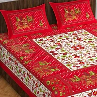 Comfortable Multicoloured Cotton Printed 1 Bedsheet + 2 Pillowcovers-thumb1