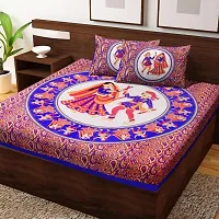 Comfortable Multicoloured Cotton Printed 1 Bedsheet + 2 Pillowcovers-thumb2