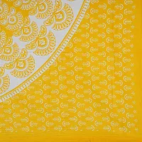 Comfortable Yellow Cotton Printed 1 Bedsheet + 2 Pillowcovers-thumb1