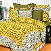 Comfortable Multicoloured Cotton Printed 1 Bedsheet + 2 Pillowcovers-thumb1