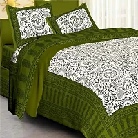 Comfortable Multicoloured Cotton Printed 1 Bedsheet + 2 Pillowcovers-thumb1