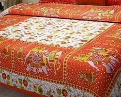 Stylish Cotton Double 1 Bedsheet + 2 Pillowcovers-thumb1