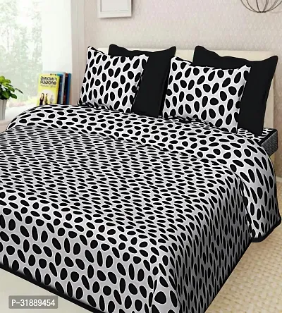 Comfortable Multicoloured Cotton Printed 1 Bedsheet + 2 Pillowcovers