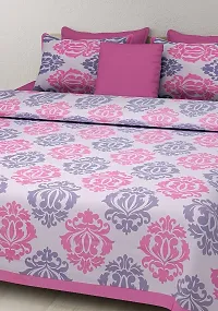 Comfortable Multicoloured Cotton Printed 1 Bedsheet + 2 Pillowcovers-thumb2