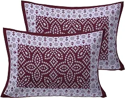 Comfortable Multicoloured Cotton Printed 1 Bedsheet + 2 Pillowcovers-thumb3