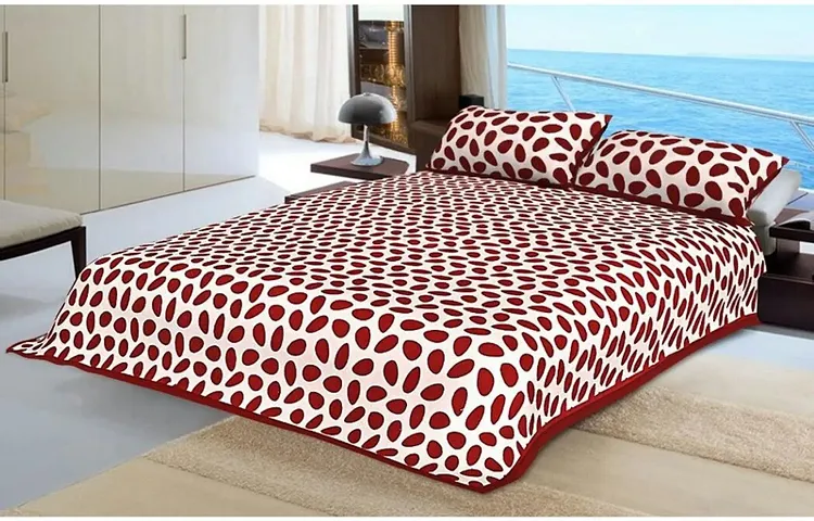 Printed Cotton Double Bedsheet with 2 Pillow Cover