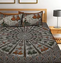 Comfortable Multicoloured Cotton Printed 1 Bedsheet + 2 Pillowcovers-thumb3