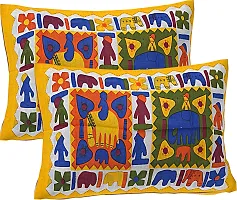 Comfortable Multicoloured Cotton Printed 1 Bedsheet + 2 Pillowcovers-thumb3