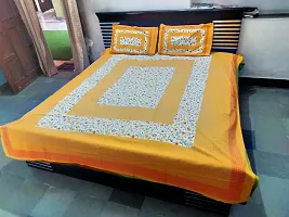 Comfortable Cotton Printed King Bedsheet With Pillow Covers-thumb3