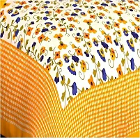 Stylish Orange Cotton Printed 1 Bedsheet 2 Pillowcovers For Double Bed-thumb1