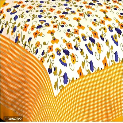 Stylish Orange Cotton Printed 1 Bedsheet 2 Pillowcovers For Double Bed-thumb2