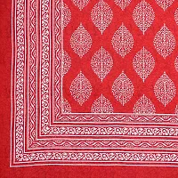 Comfortable Red Cotton Printed 1 Bedsheet + 2 Pillowcovers-thumb2