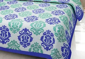 Comfortable Multicoloured Cotton Printed 1 Bedsheet + 2 Pillowcovers-thumb1