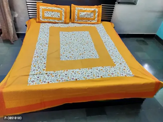 Comfortable Cotton Printed King Bedsheet With Pillow Covers