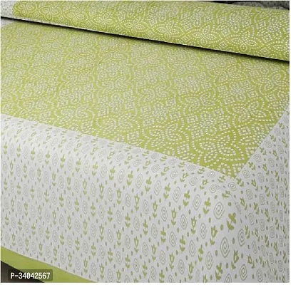 Stylish Green Cotton Printed 1 Bedsheet 2 Pillowcovers For Double Bed-thumb2