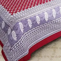 Comfortable Multicoloured Cotton Printed 1 Bedsheet + 2 Pillowcovers-thumb1