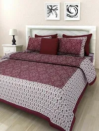 Comfortable Multicoloured Cotton Printed 1 Bedsheet + 2 Pillowcovers-thumb2