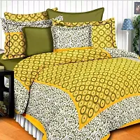 Comfortable Multicoloured Cotton Printed 1 Bedsheet + 2 Pillowcovers-thumb1