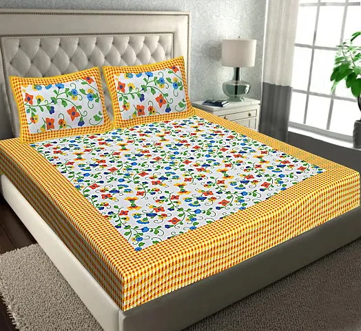 Printed Double Bedsheets with Pillow Covers