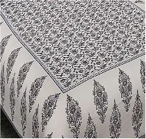 Stylish Grey Cotton Printed 1 Bedsheet 2 Pillowcovers For Double Bed-thumb1