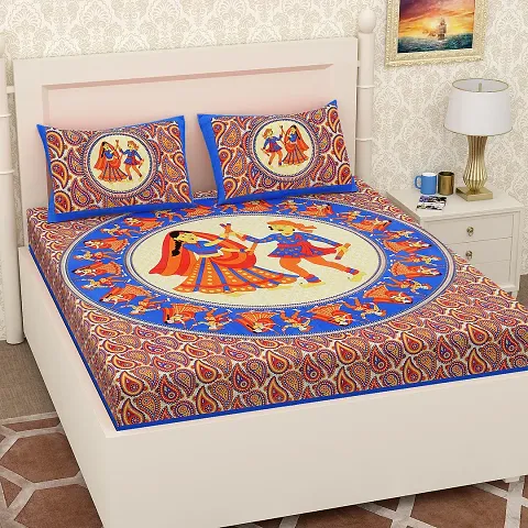 Printed Cotton Flat Double Bedsheet