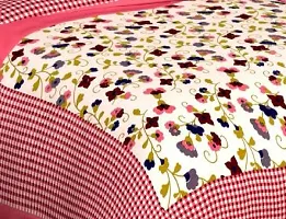 Comfortable Multicoloured Cotton Printed 1 Bedsheet + 2 Pillowcovers-thumb1