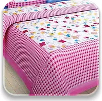 Comfortable Multicoloured Cotton Printed 1 Bedsheet + 2 Pillowcovers-thumb1