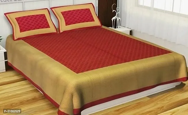 Comfortable Multicoloured Cotton Double 1 Bedsheet + 2 Pillowcovers