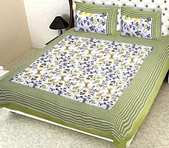 Floral Print Cotton Queen Size Bedsheets